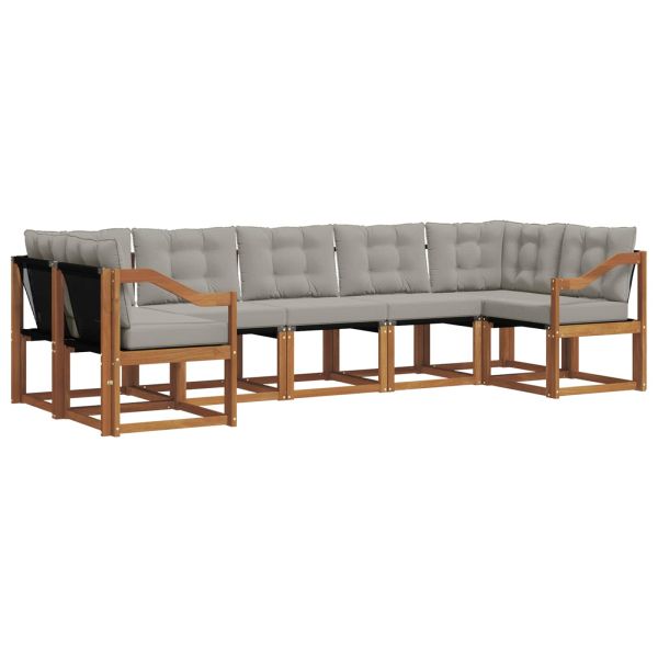 Комплект дивани за открито 7 pcs Естествено и светло сиво