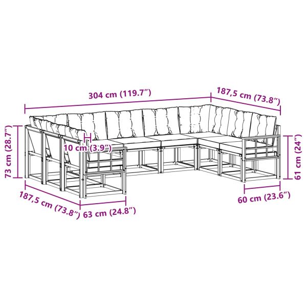 Комплект дивани за открито 29 pcs Естествено и светло сиво