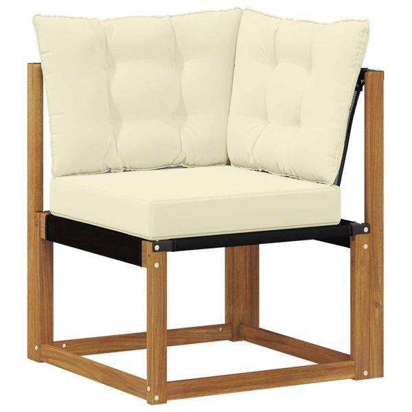 Комплект дивани за открито 10 pcs Натурален и Крема