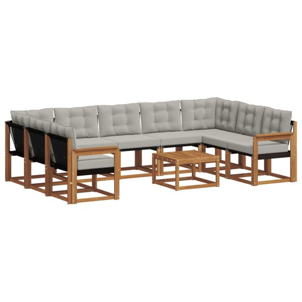 Комплект дивани за открито 30 pcs Естествено и светло сиво