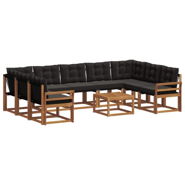 Комплект дивани за открито 30 pcs Естествено и черно