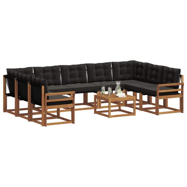 Комплект дивани за открито 30 pcs Естествено и черно