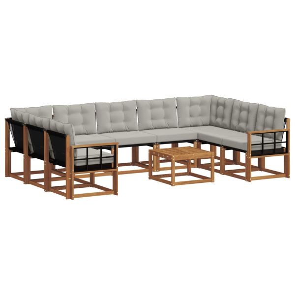 Комплект дивани за открито 30 pcs Естествено и светло сиво