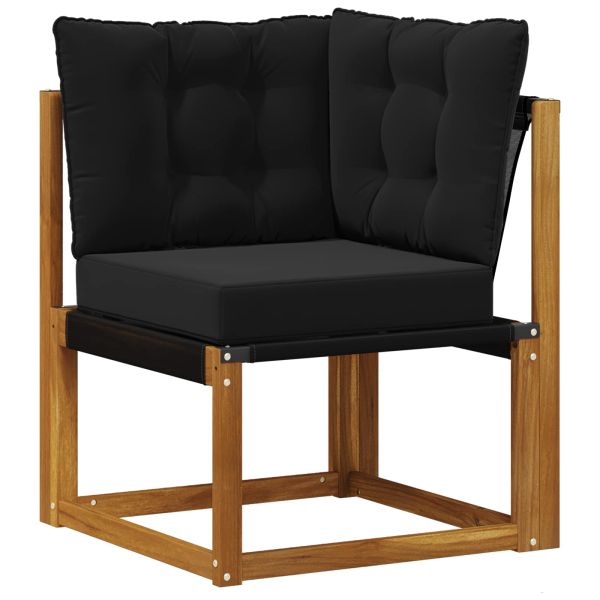 Комплект дивани за открито 11 pcs Естествено и черно