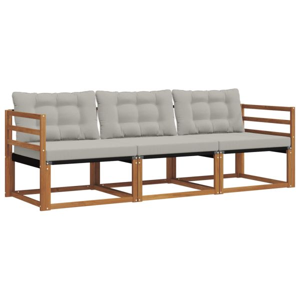 Комплект дивани за открито 3 pcs Естествено и светло сиво