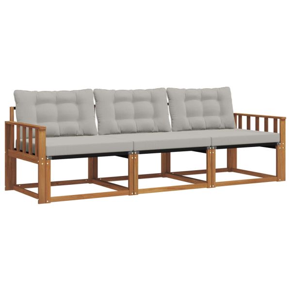 Комплект дивани за открито 3 pcs Естествено и светло сиво