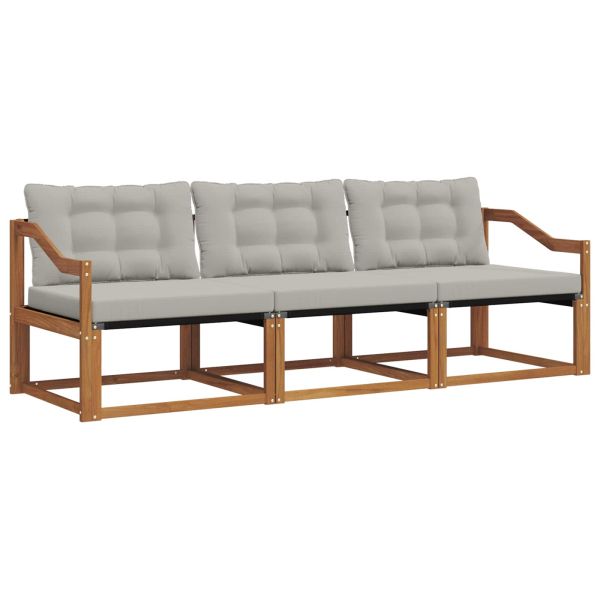 Комплект дивани за открито 3 pcs Естествено и светло сиво