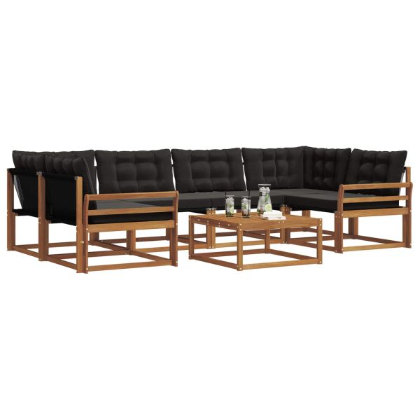 Комплект дивани за открито 7 pcs Естествено и черно