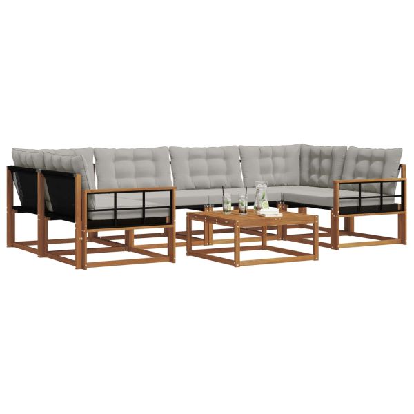 Комплект дивани за открито 7 pcs Естествено и светло сиво