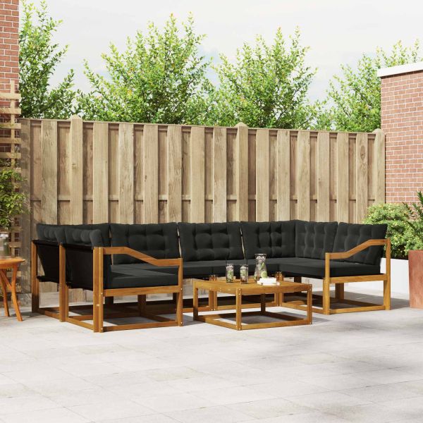 Комплект дивани за открито 7 pcs Естествено и черно