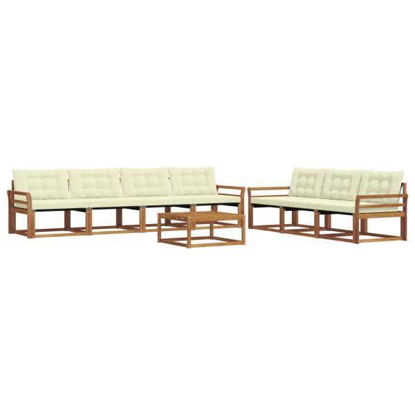 Комплект дивани за открито 8 pcs Натурален и Крема