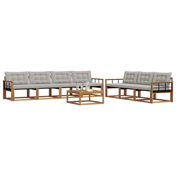 Комплект дивани за открито 8 pcs Естествено и светло сиво