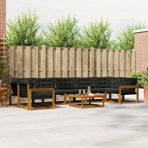 Комплект дивани за открито 8 pcs Естествено и черно