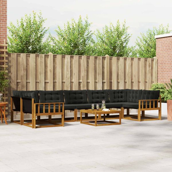 Комплект дивани за открито 8 pcs Естествено и черно