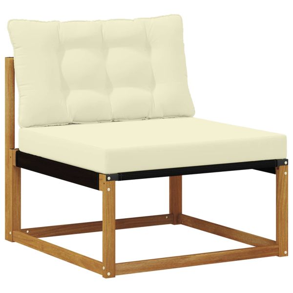 Комплект дивани за открито 9 pcs Натурален и Крема