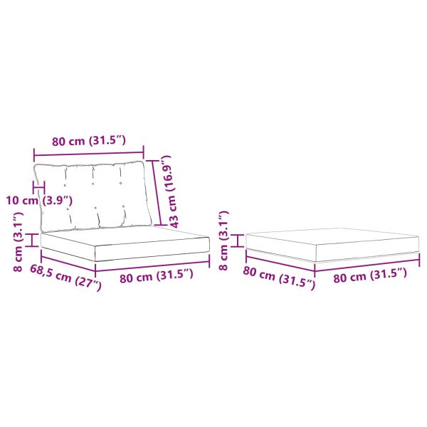 Комплект дивани за открито 4 pcs Натурален и Крема