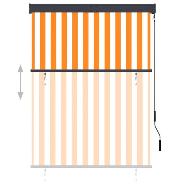 Външна ролетна щора, 120x250 см, бяло и оранжево