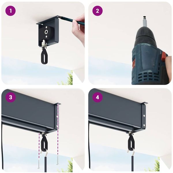 Външна ролетна щора, 120x250 см, бяло и оранжево