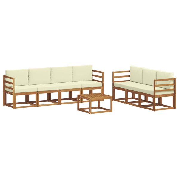 Комплект дивани с възглавница 8 pcs Натурален и Крема