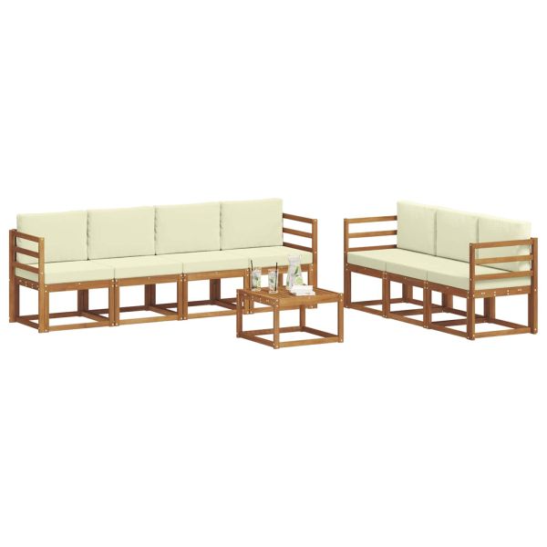 Комплект дивани с възглавница 8 pcs Натурален и Крема