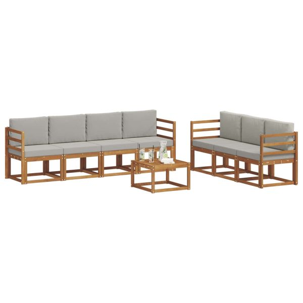 Комплект дивани с възглавница 8 pcs Естествено и светло сиво