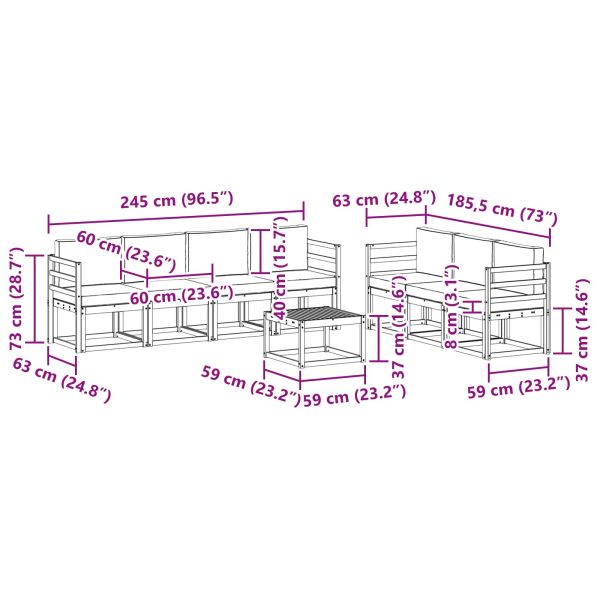 Комплект дивани с възглавница 8 pcs Естествено и светло сиво