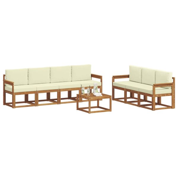 Комплект дивани с възглавница 8 pcs Натурален и Крема