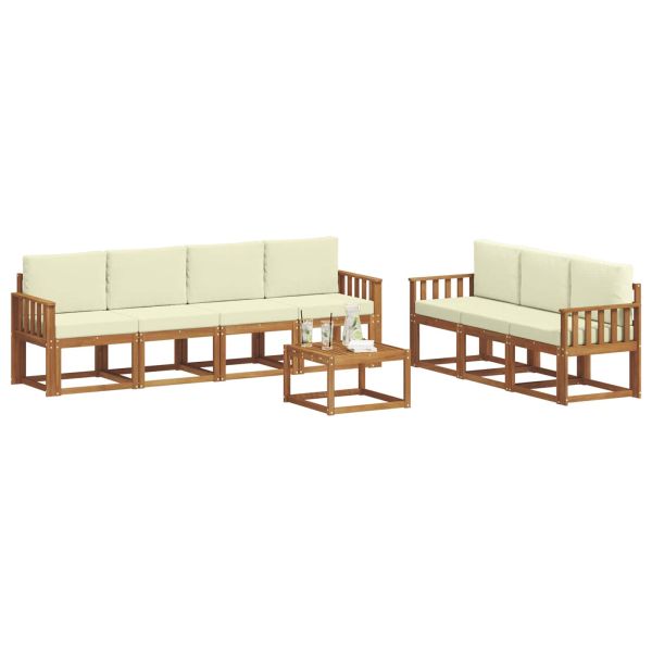 Комплект дивани с възглавница 8 pcs Натурален и Крема