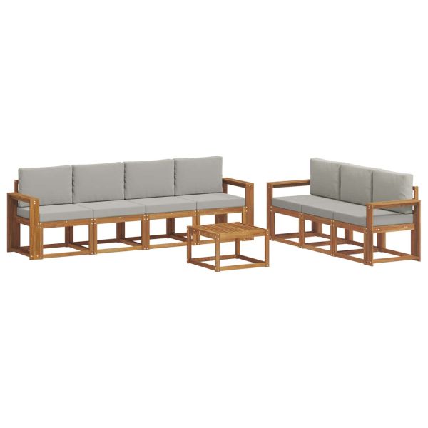 Комплект дивани за открито 8 pcs Естествено и светло сиво