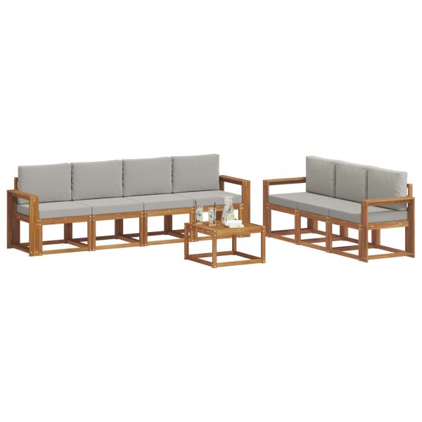 Комплект дивани за открито 8 pcs Естествено и светло сиво