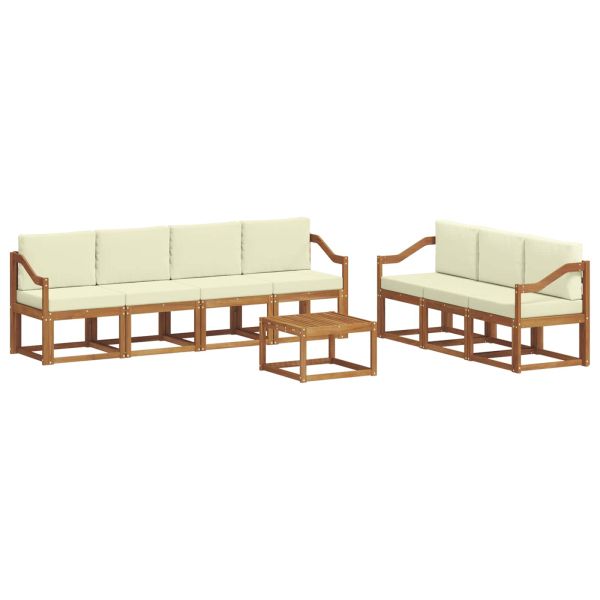 Комплект дивани с възглавница 8 pcs Натурален и Крема