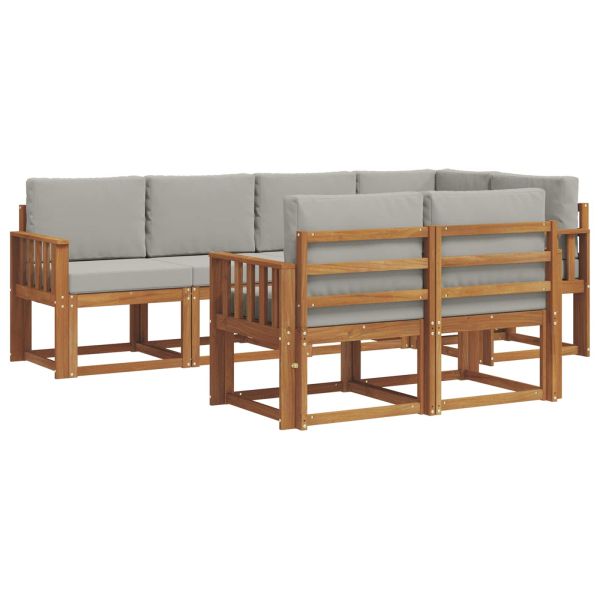 Комплект дивани с възглавница 7 pcs Естествено и светло сиво