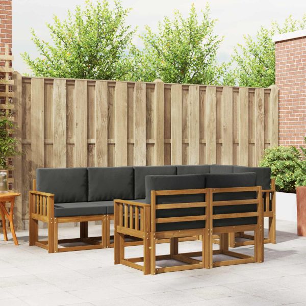 Комплект дивани с възглавница 7 pcs Натурален и Антрацит