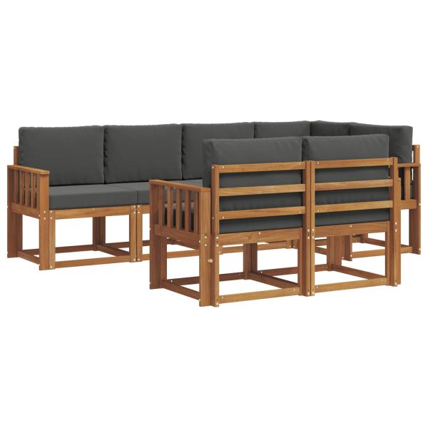 Комплект дивани с възглавница 7 pcs Натурален и Антрацит