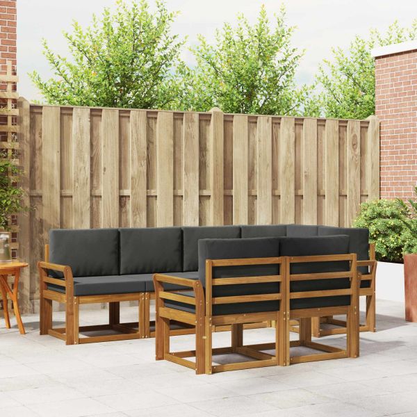 Комплект дивани с възглавница 7 pcs Натурален и Антрацит