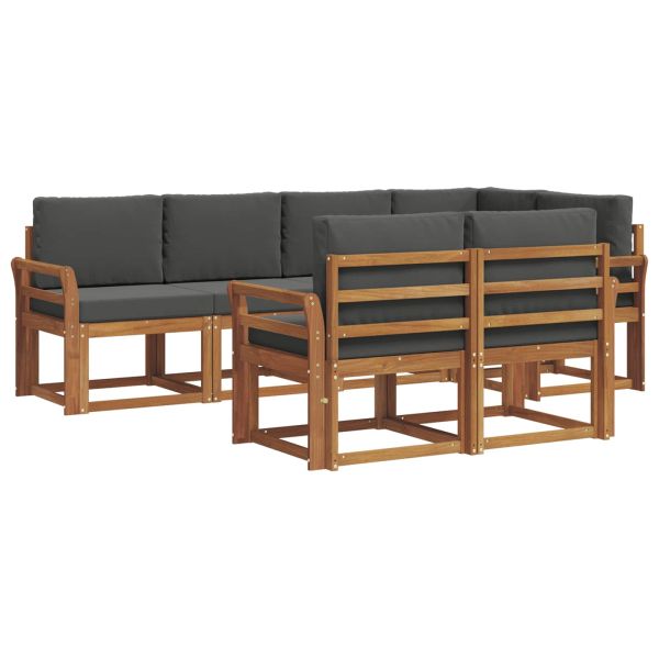 Комплект дивани с възглавница 7 pcs Натурален и Антрацит