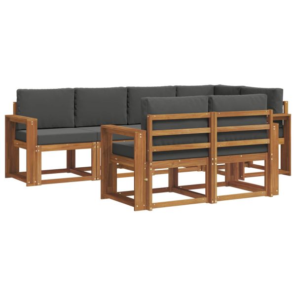 Комплект дивани с възглавница 7 pcs Натурален и Антрацит