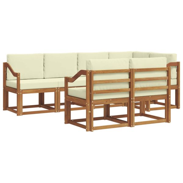 Комплект дивани с възглавница 7 pcs Натурален и Крема