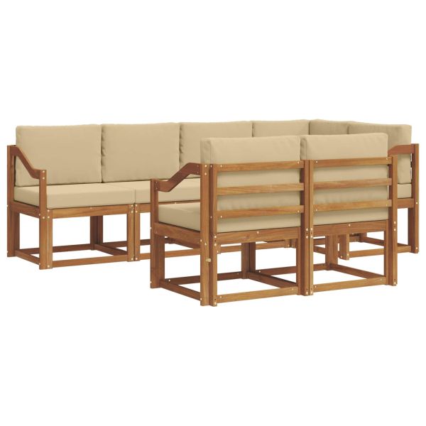 Комплект дивани с възглавница 7 pcs Натурален и Бежов