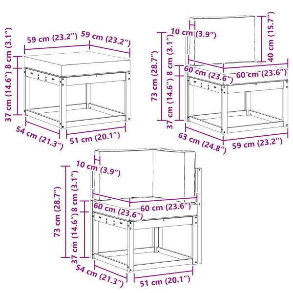 Комплект дивани с възглавница 7 pcs Естествено и светло сиво