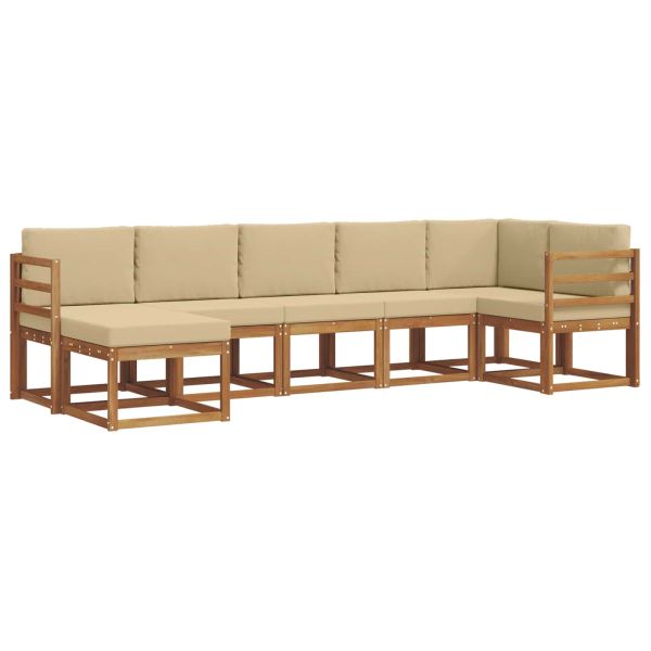 Комплект дивани с възглавница 7 pcs Натурален и Бежов