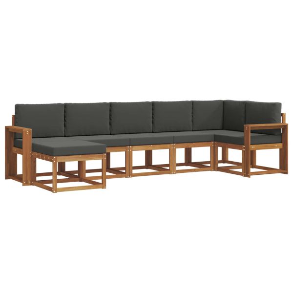 Комплект дивани за открито 7 pcs Натурален и Антрацит