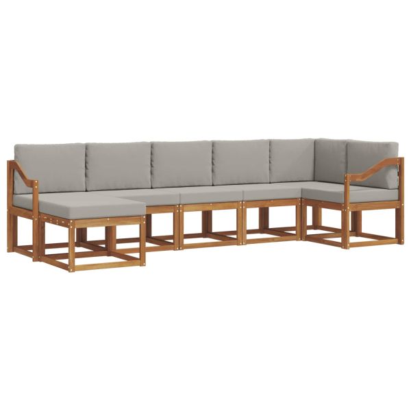 Комплект дивани за открито 7 pcs Естествено и светло сиво