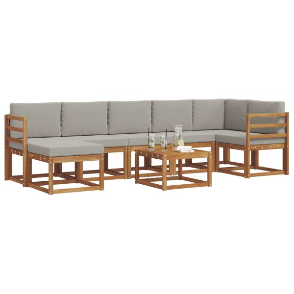 Комплект дивани за открито 8 pcs Естествено и светло сиво