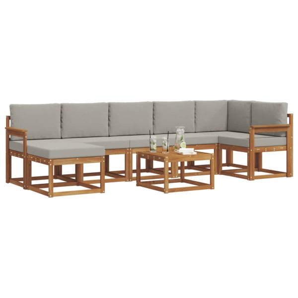 Комплект дивани за открито 8 pcs Естествено и светло сиво