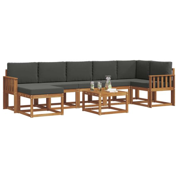 Комплект дивани за открито 8 pcs Натурален и Антрацит