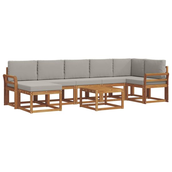 Комплект дивани с възглавница 8 pcs Естествено и светло сиво