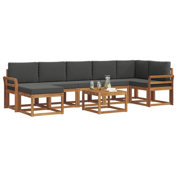 Комплект дивани с възглавница 8 pcs Натурален и Антрацит