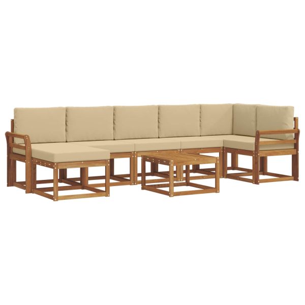 Комплект дивани с възглавница 8 pcs Натурален и Бежов