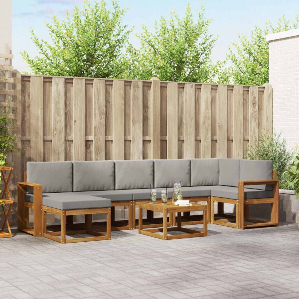 Комплект дивани за открито 8 pcs Естествено и светло сиво